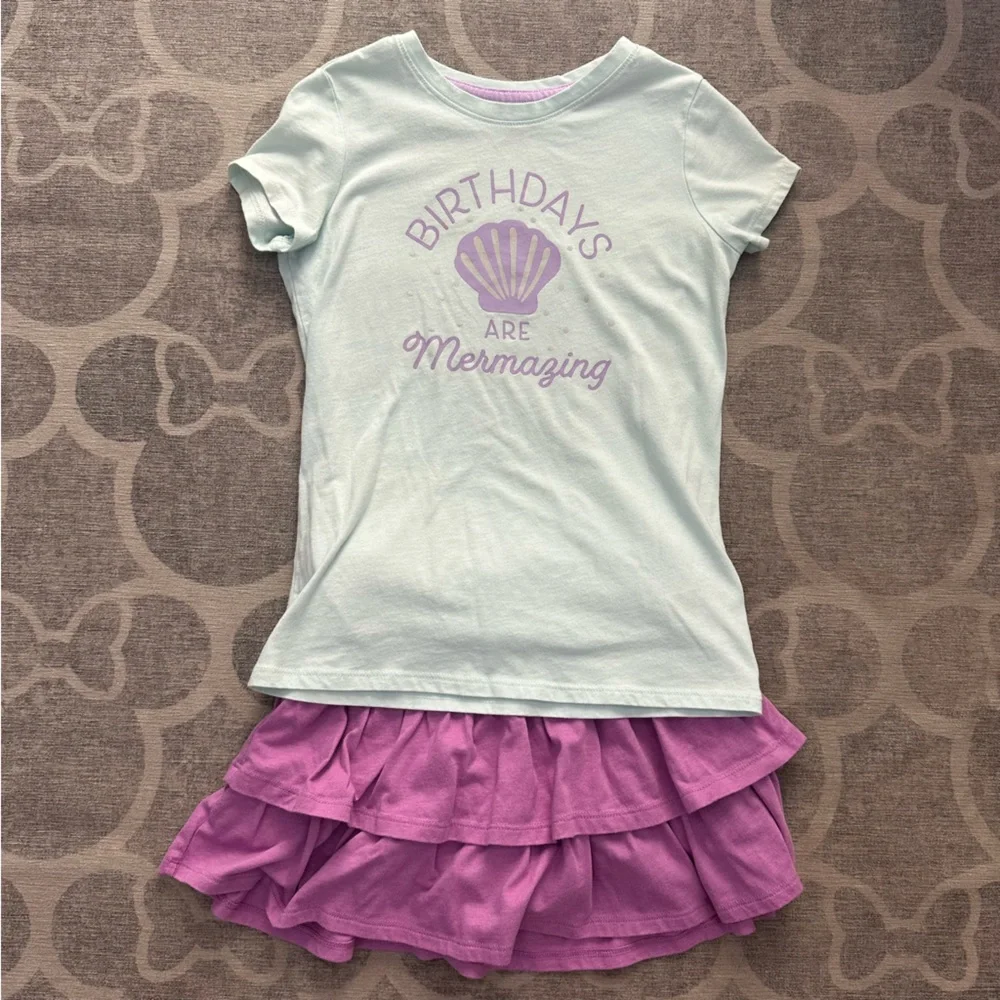 Cat & Jack “Birthdays are Mermazing” 2 piece outfit. Girls Medium 7/8